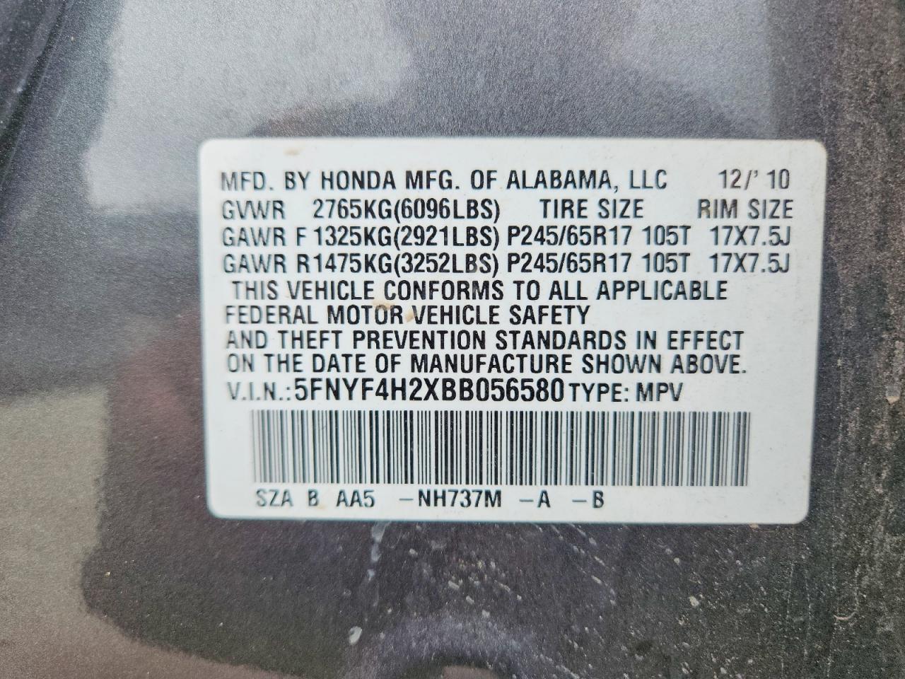 2011 HONDA PILOT