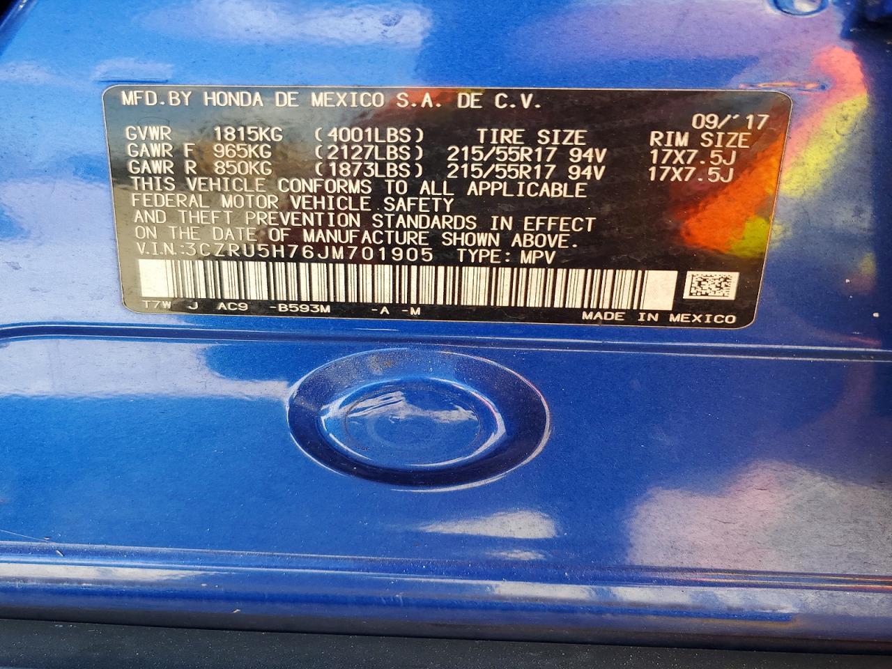 2018 HONDA HR-V