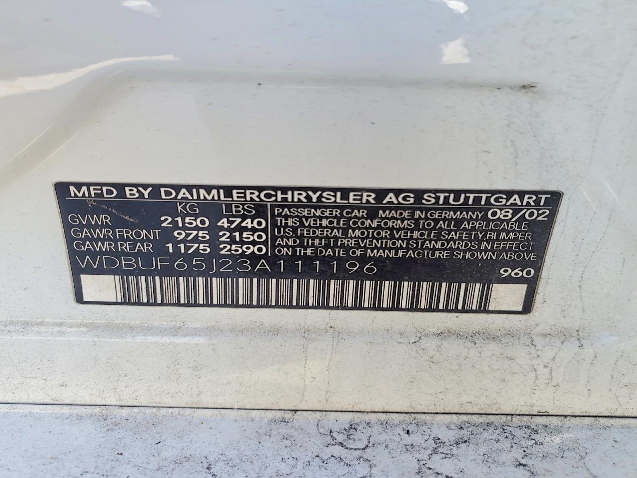 2003 MERCEDES-BENZ E-Class