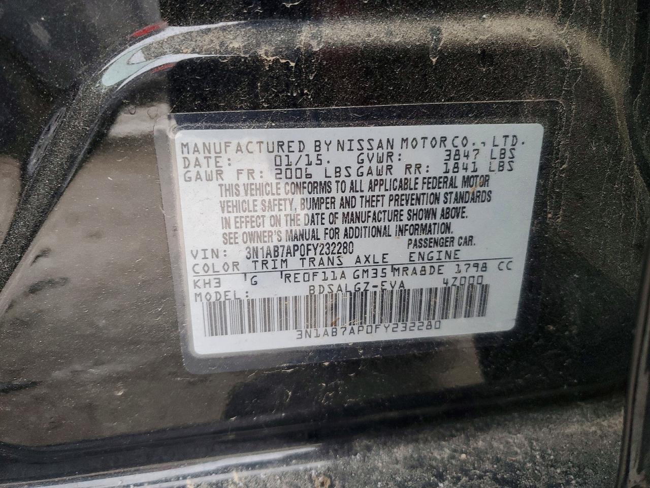 2015 NISSAN SENTRA