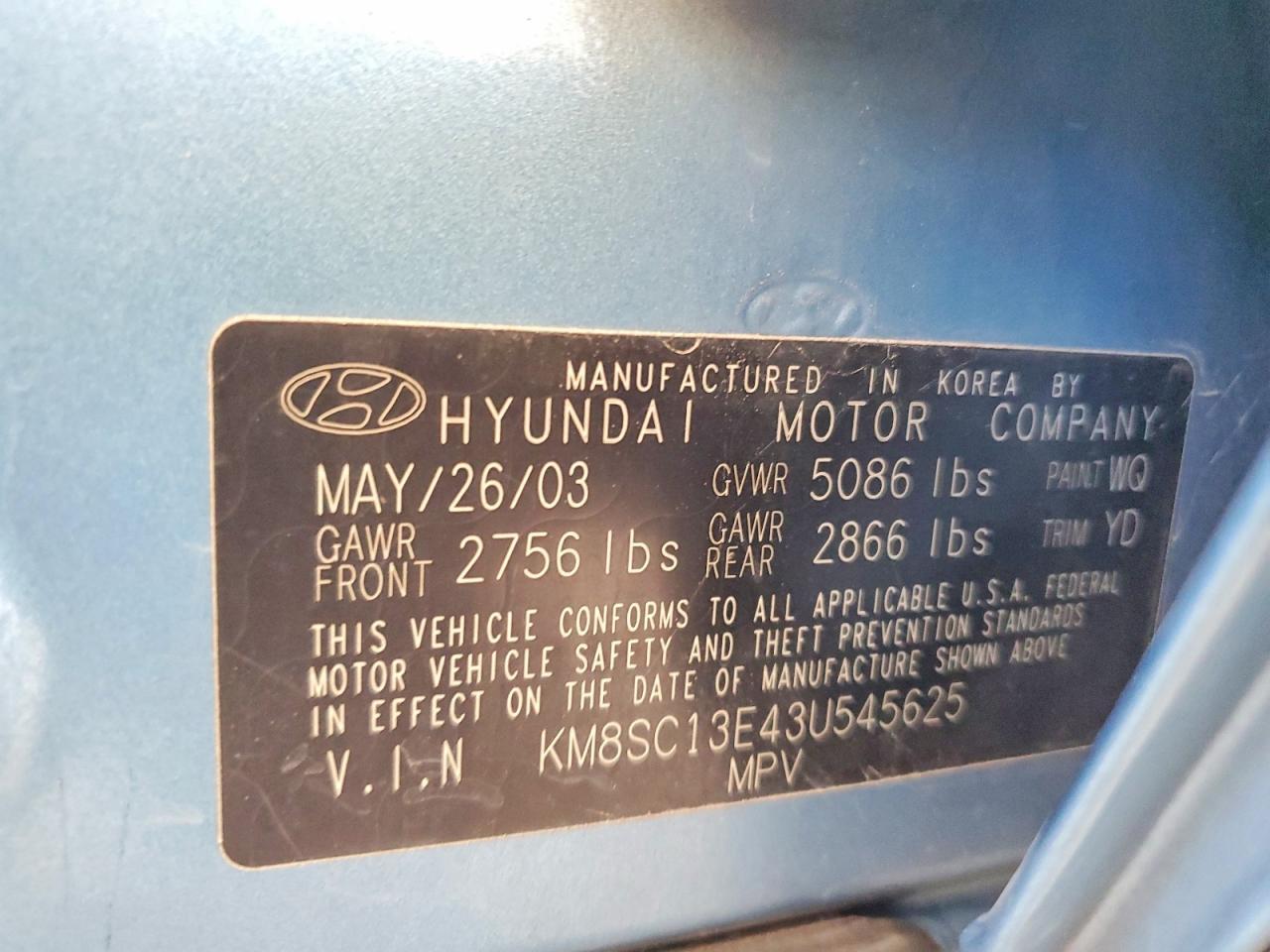 2003 HYUNDAI SANTA FE