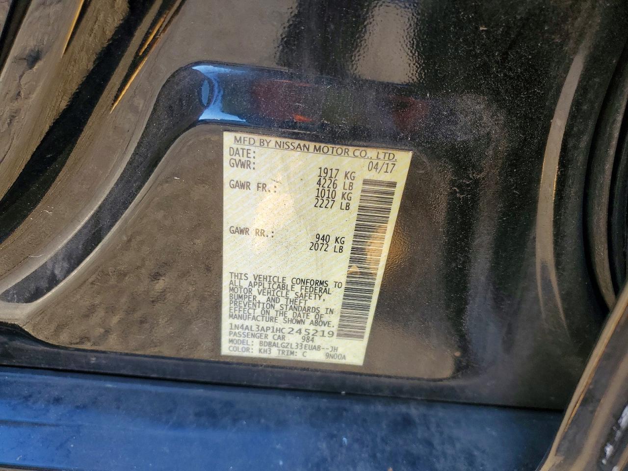 2017 NISSAN ALTIMA