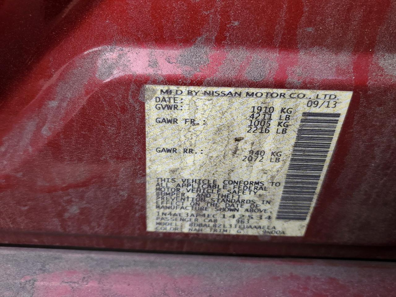 2014 NISSAN ALTIMA