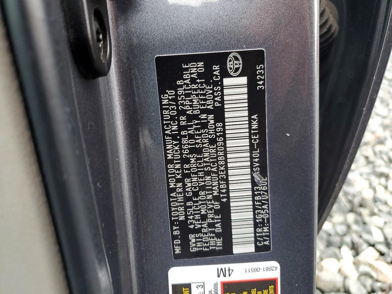 2011 TOYOTA CAMRY