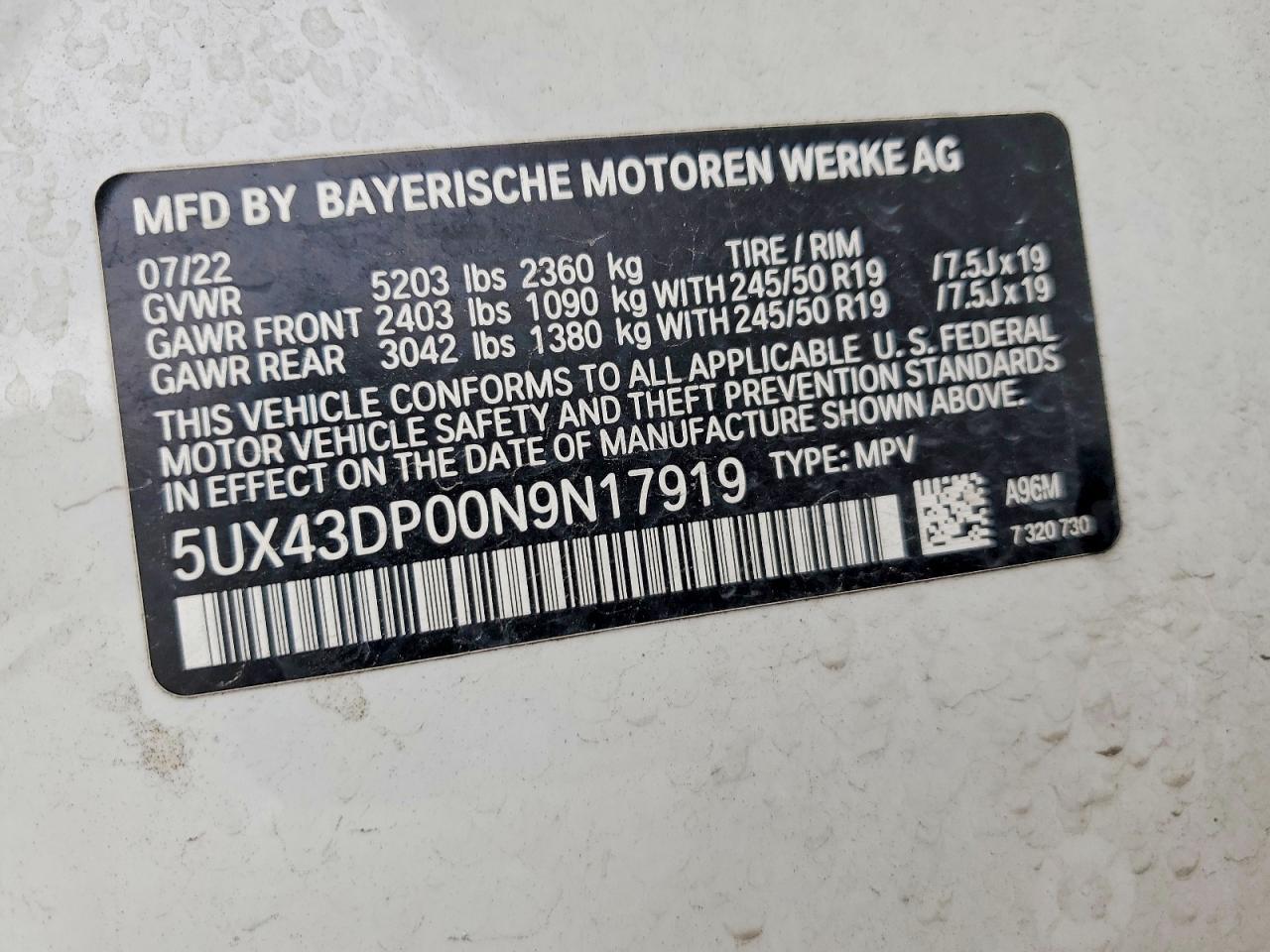 2022 BMW X3