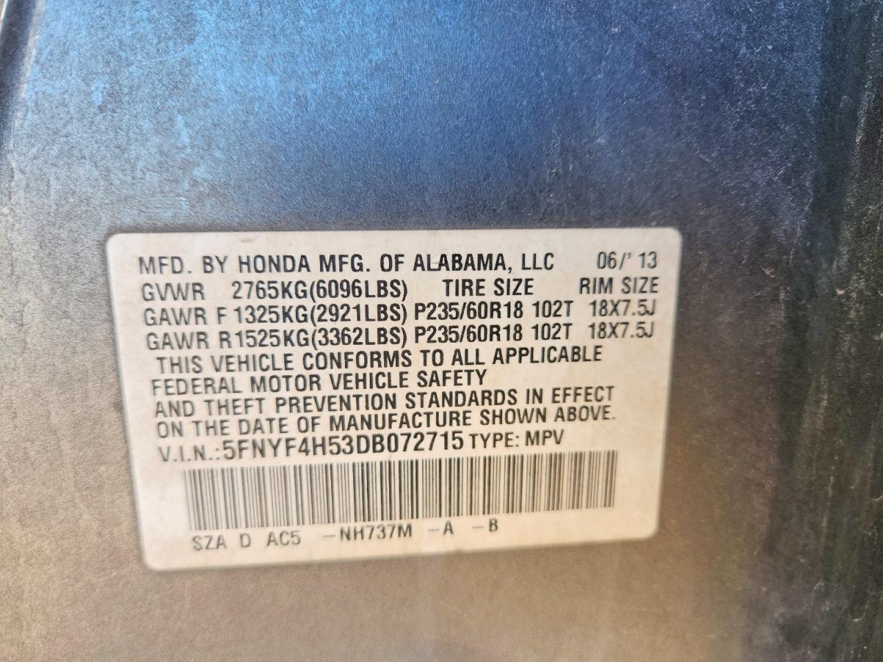 2013 HONDA PILOT