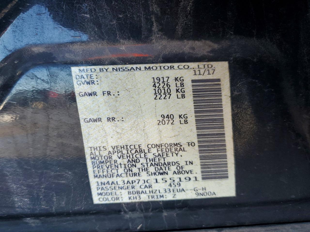 2018 NISSAN ALTIMA