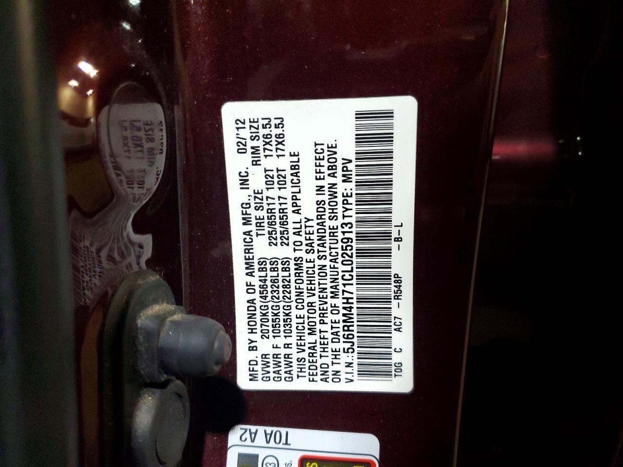 2012 HONDA CR-V
