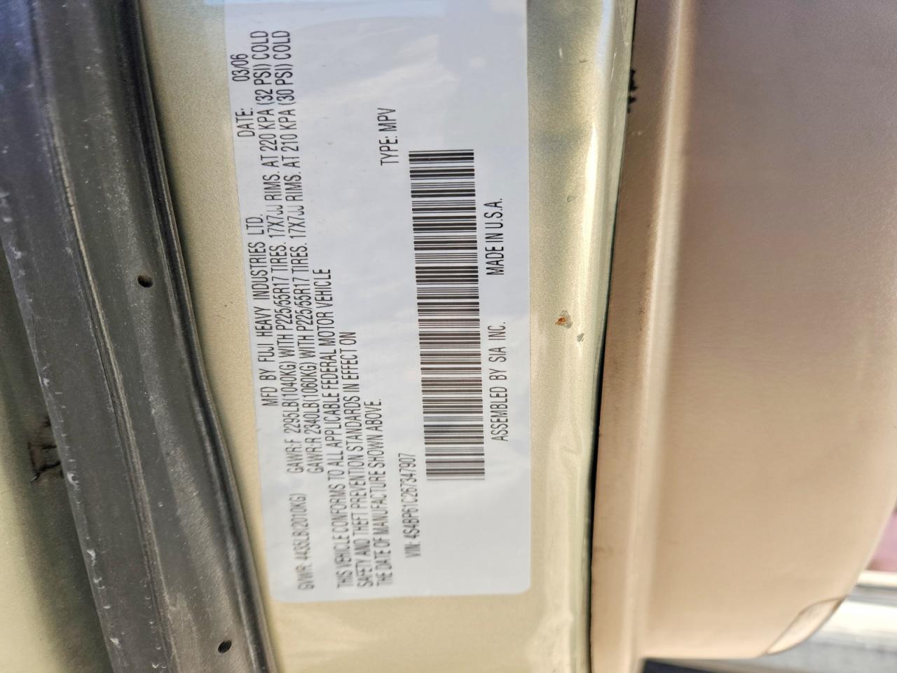 2006 SUBARU Legacy