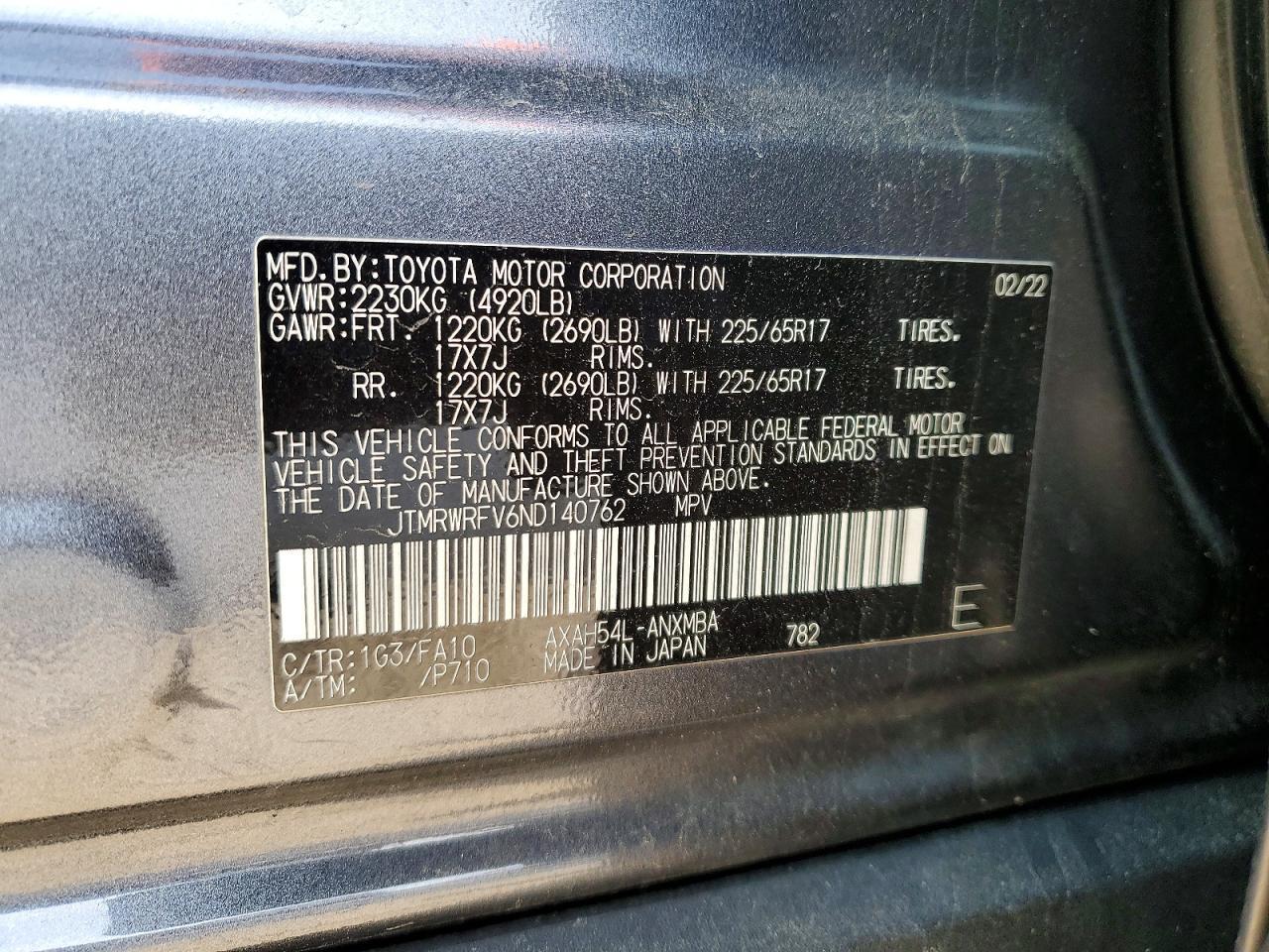 2022 TOYOTA RAV4