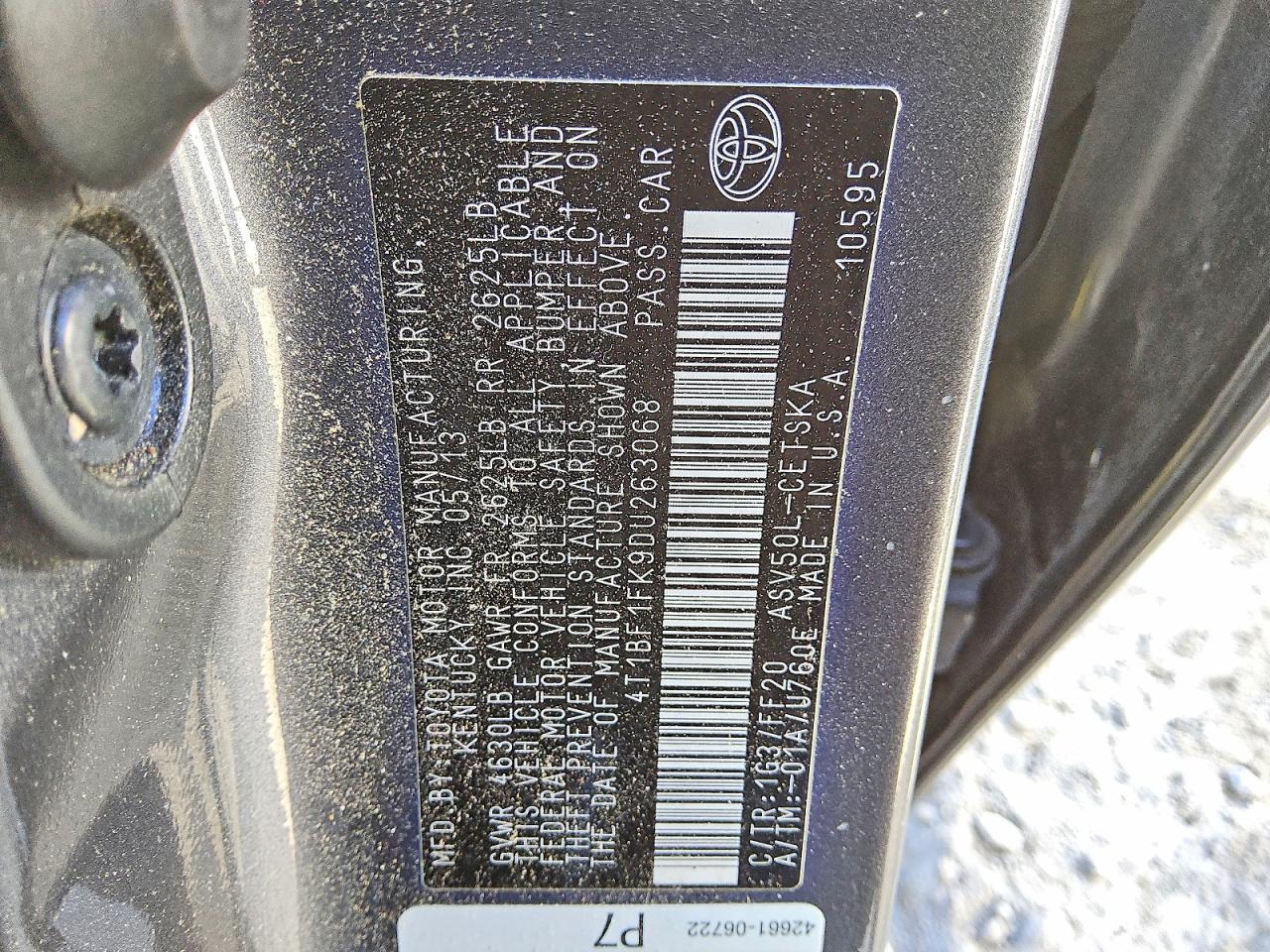 2013 TOYOTA CAMRY