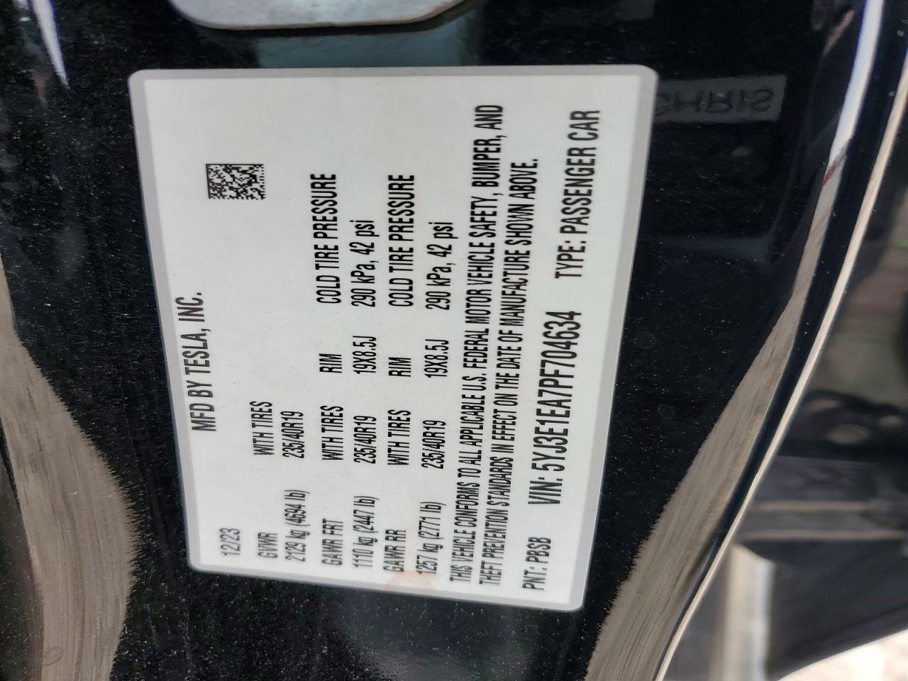 2023 TESLA MODEL 3
