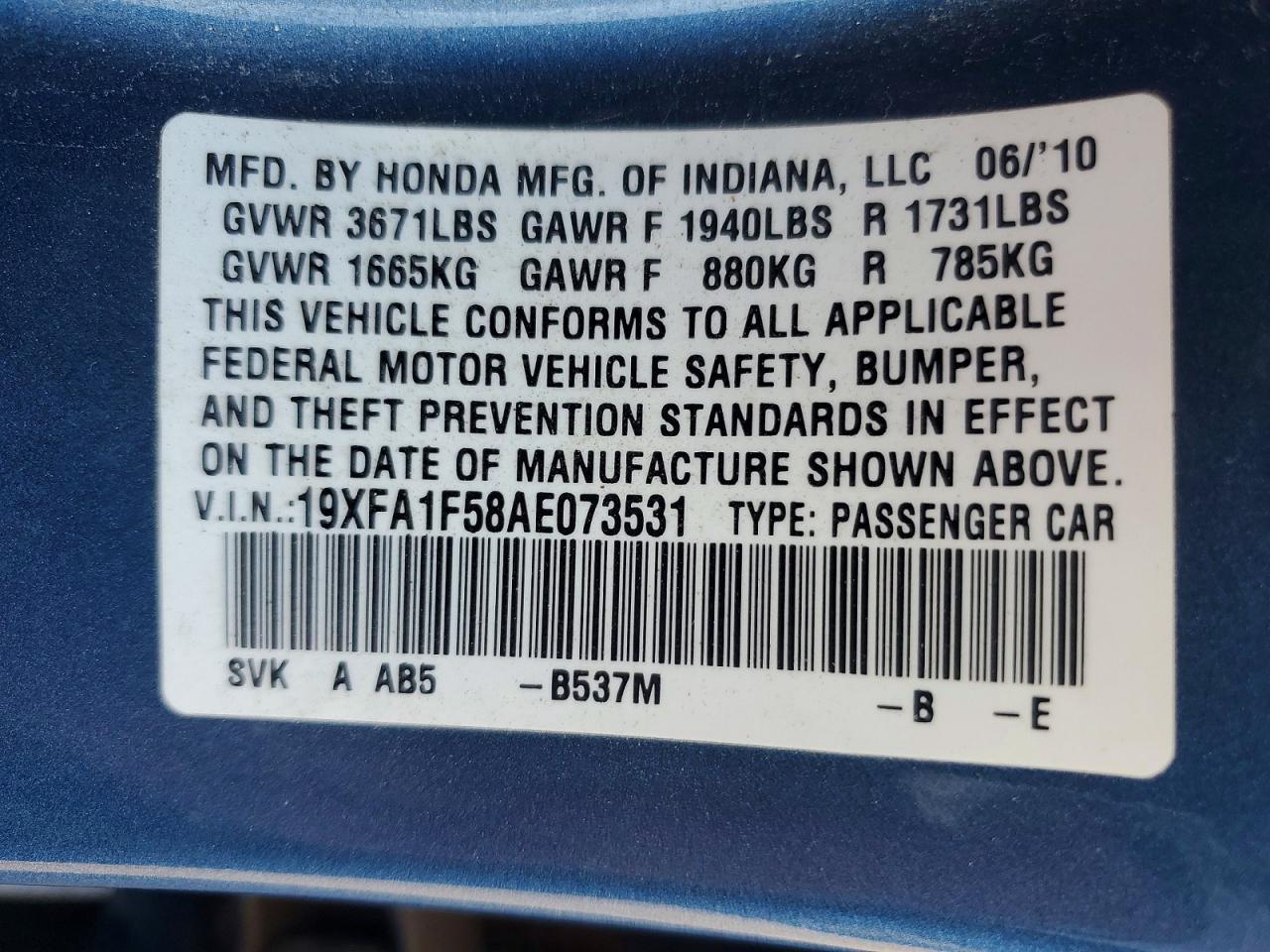 2010 HONDA CIVIC
