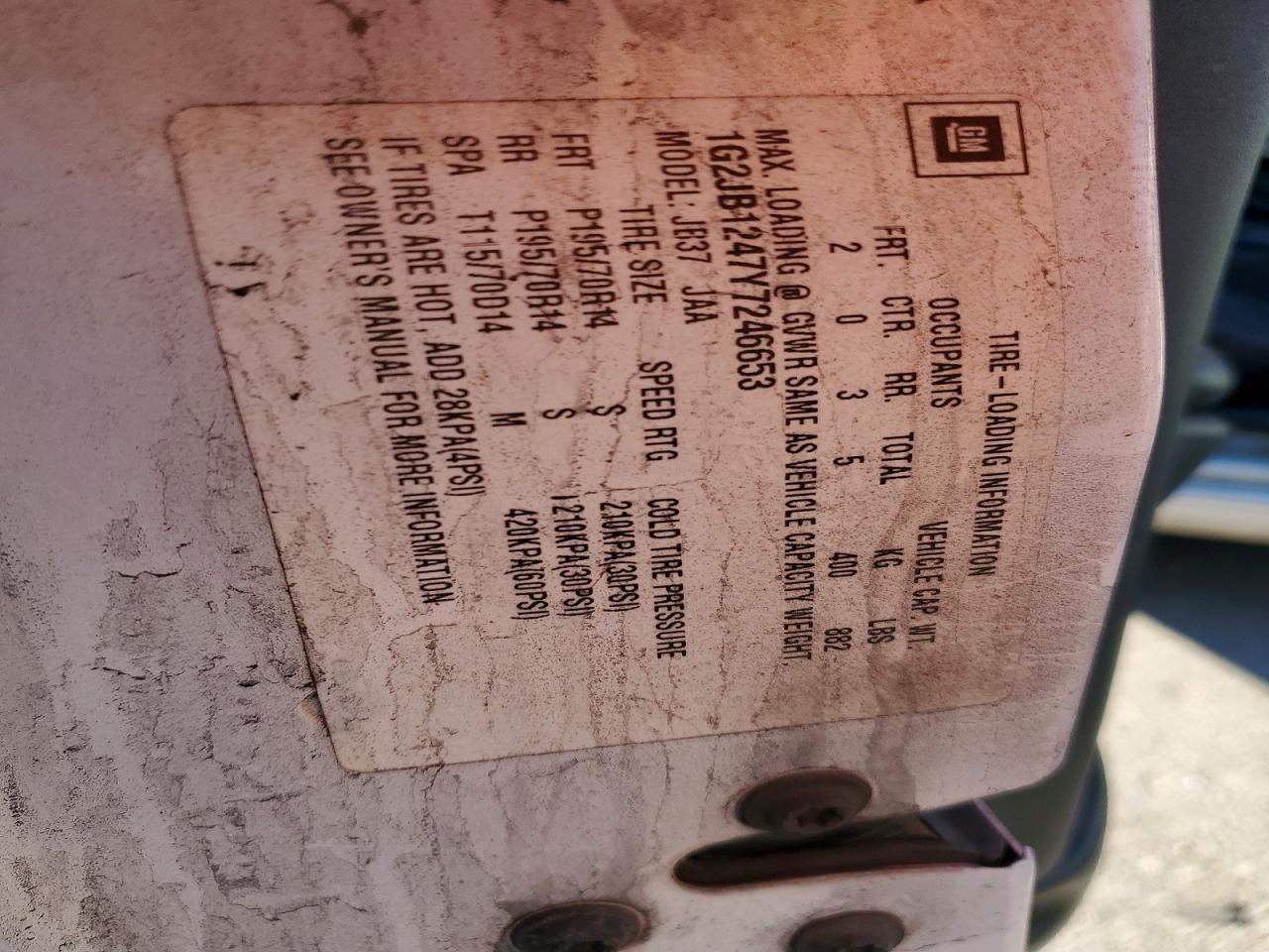 2000 PONTIAC SUNFIRE