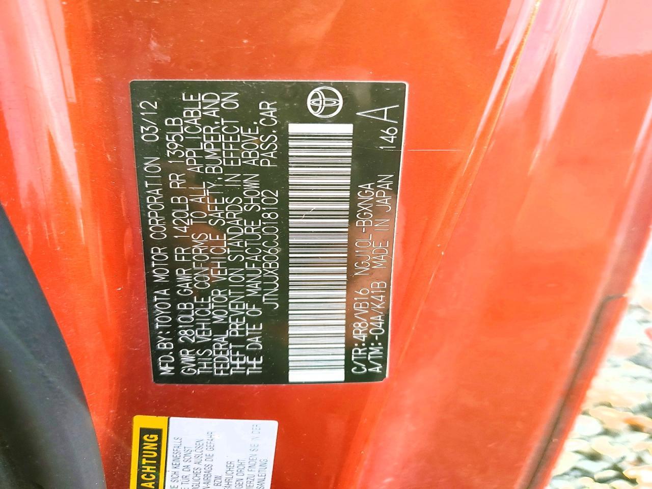 2012 TOYOTA SCION