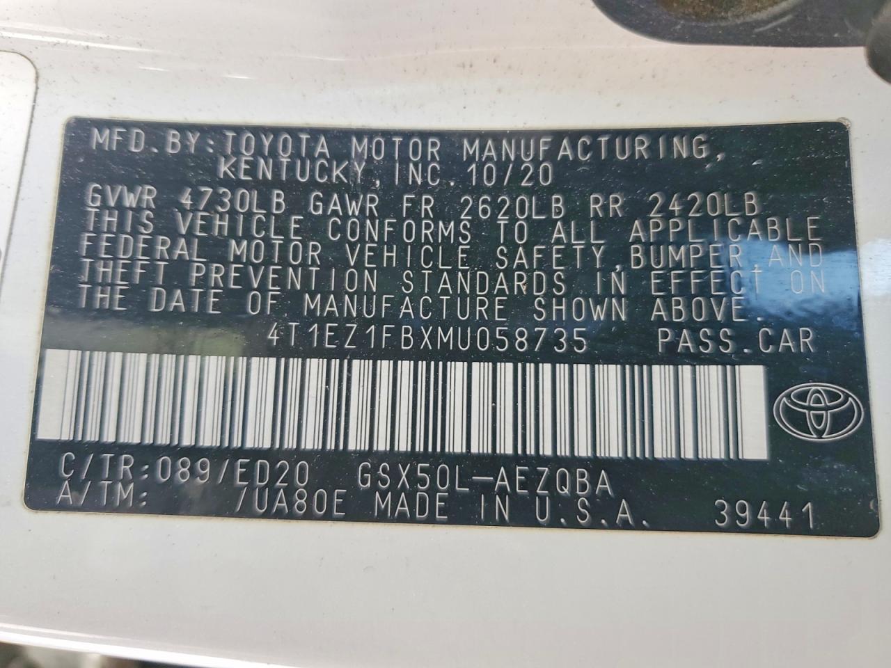 2021 TOYOTA Avalon