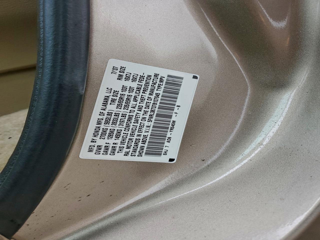 2007 HONDA ODYSSEY