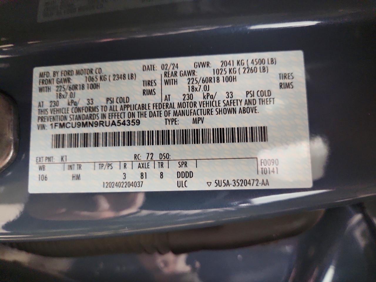 2024 FORD ESCAPE