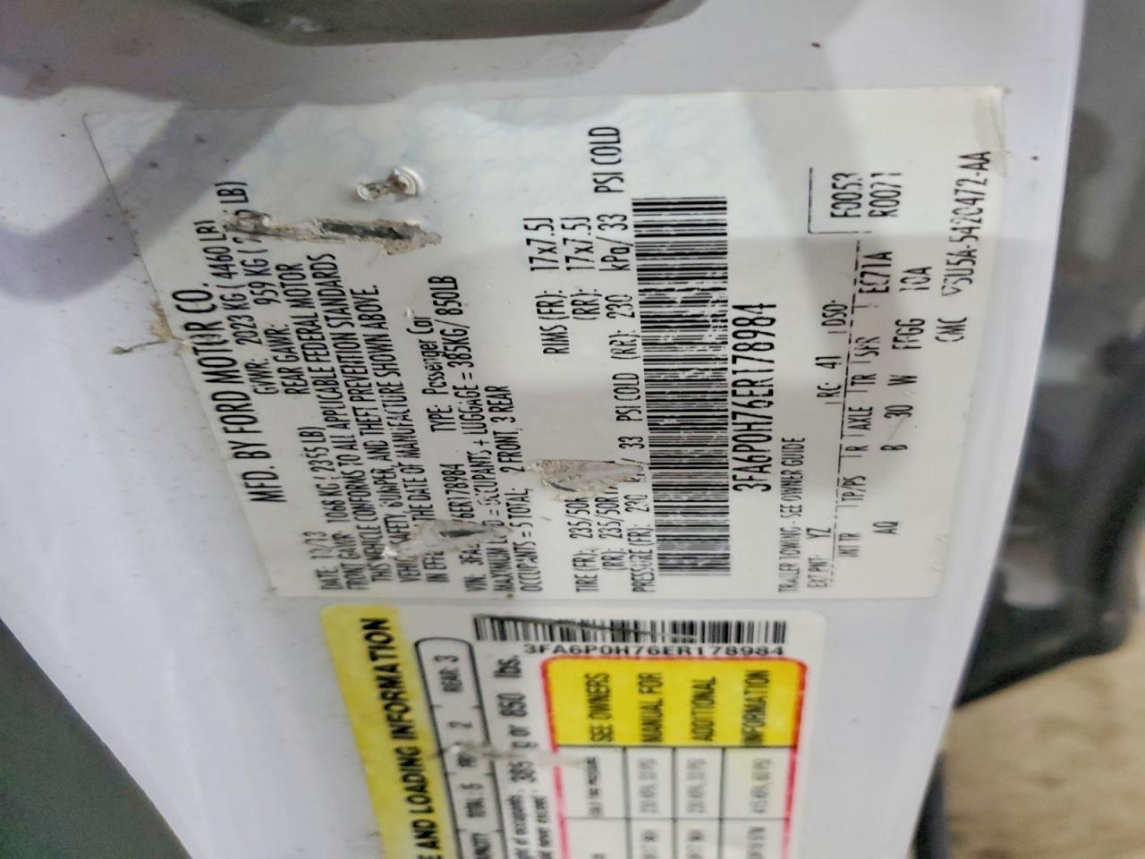 2014 FORD FUSION