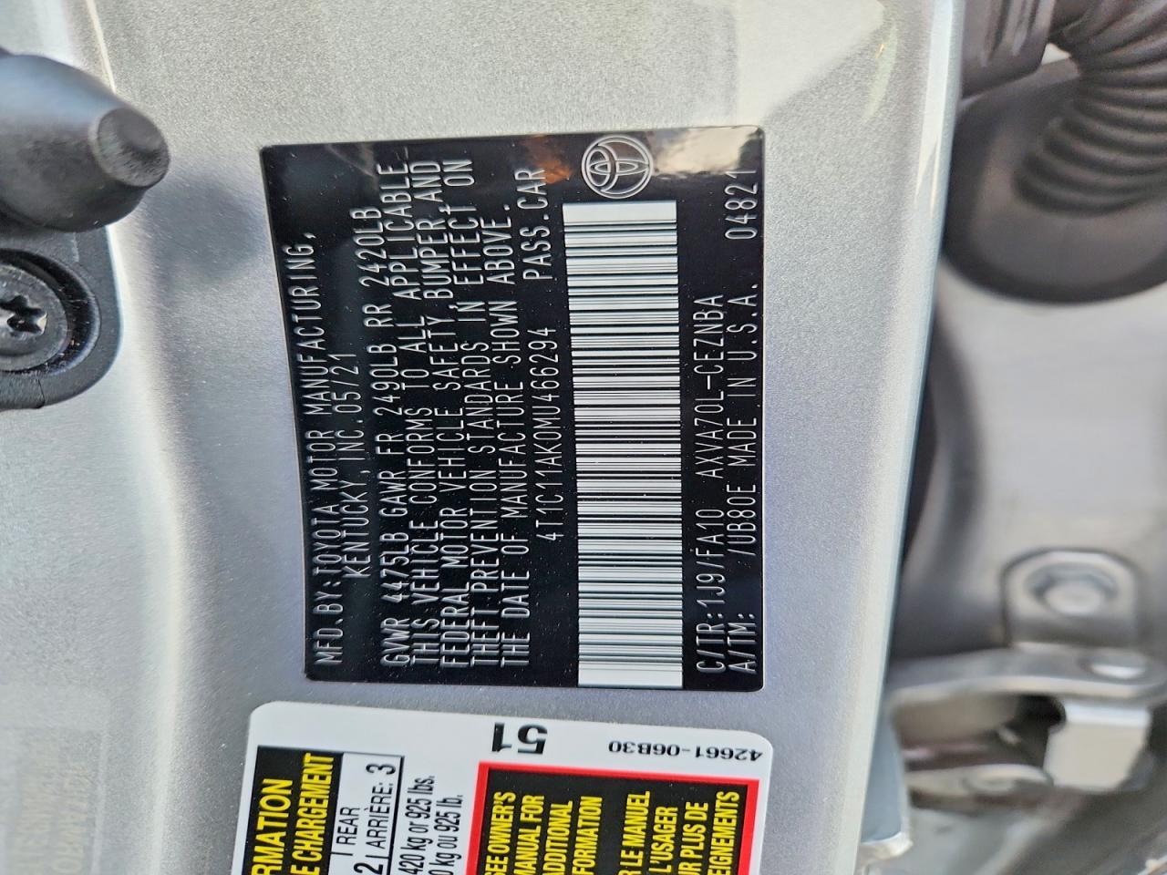 2021 TOYOTA CAMRY