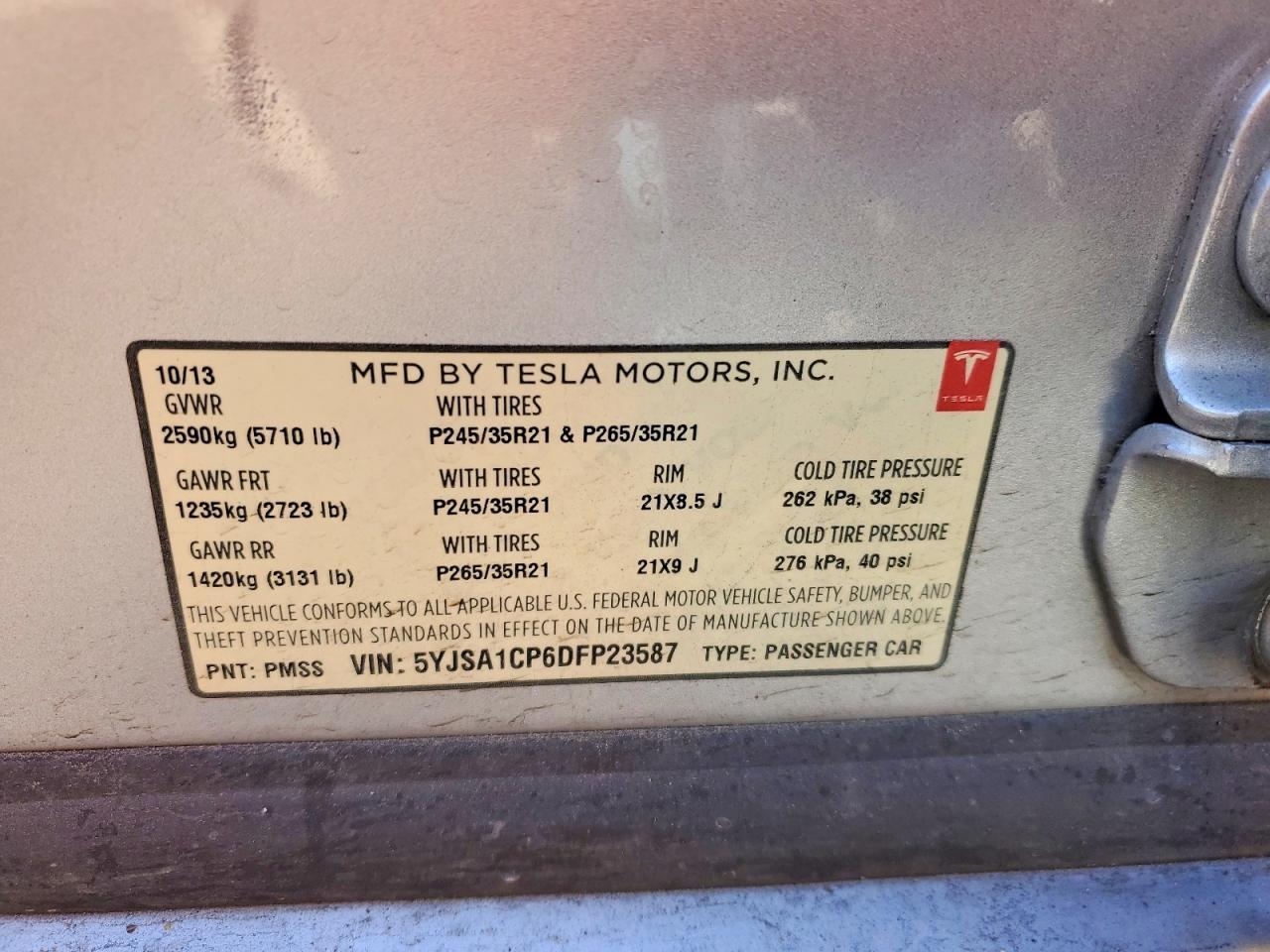 2013 TESLA MODEL S
