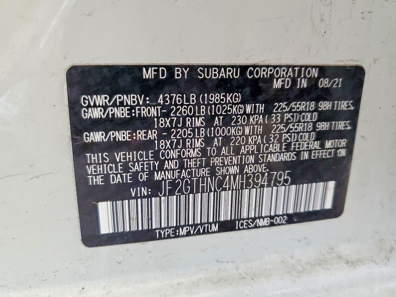 2021 SUBARU Crosstrek