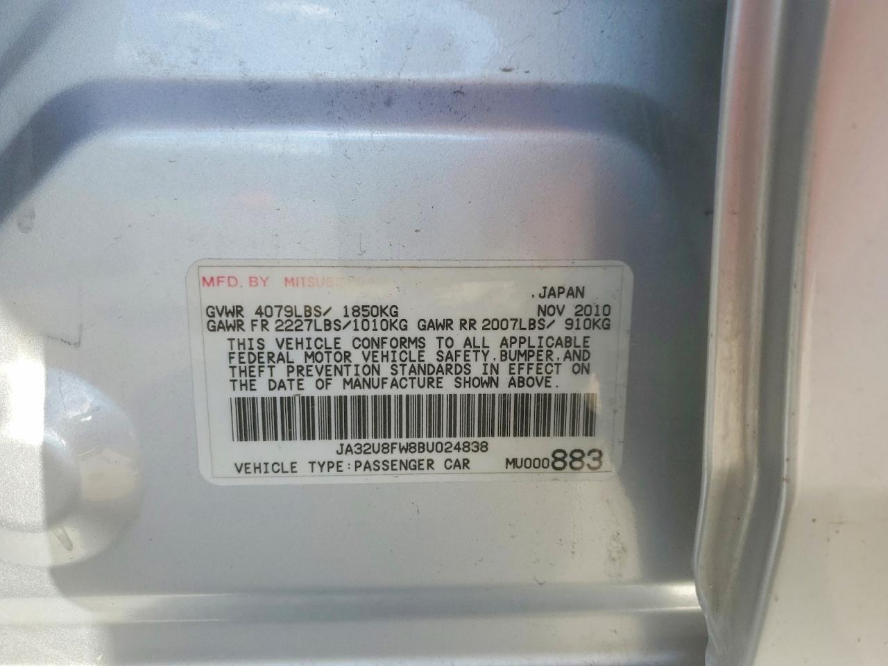 2011 MITSUBISHI LANCER