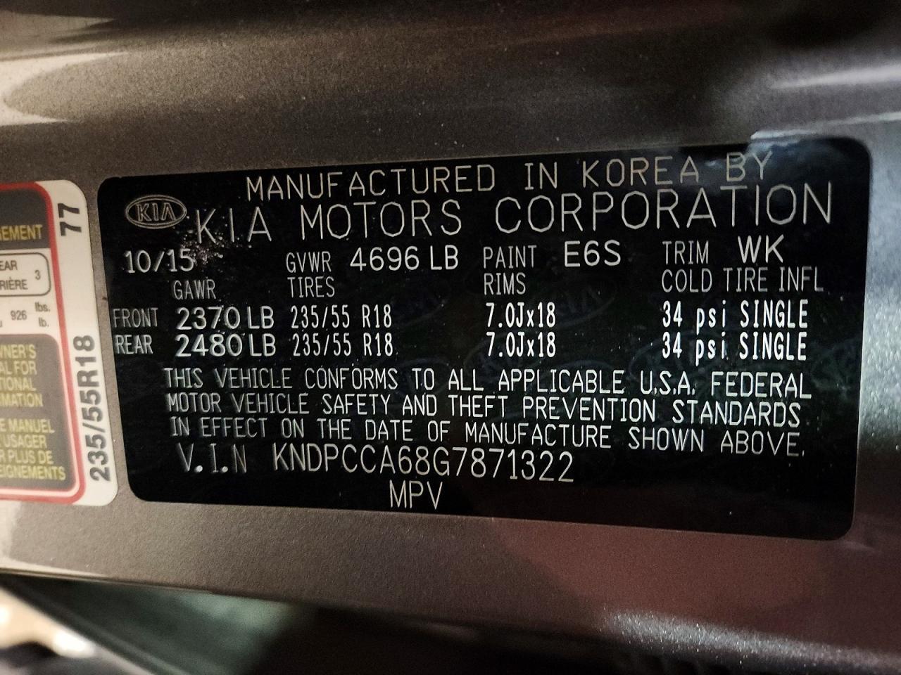 2016 KIA SPORTAGE