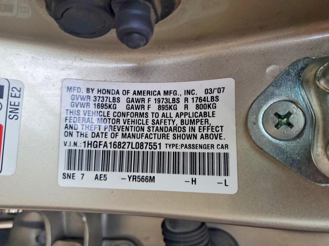 2007 HONDA CIVIC
