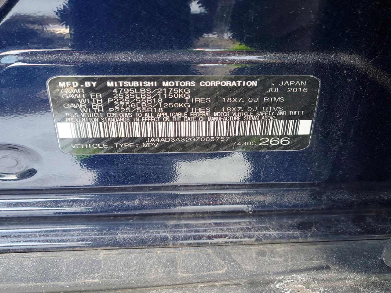 2016 MITSUBISHI outlander