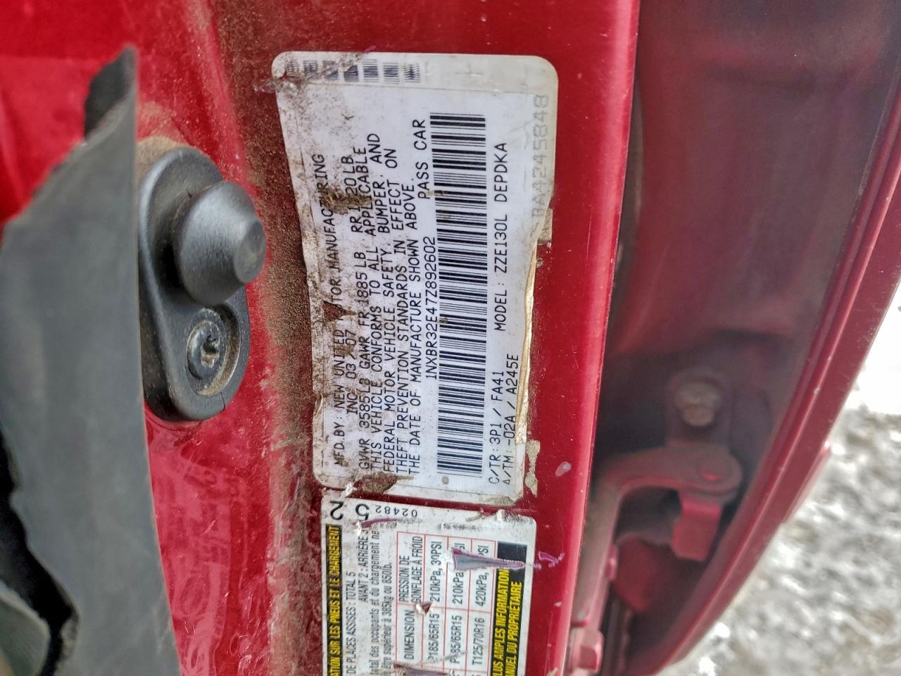 2007 TOYOTA COROLLA