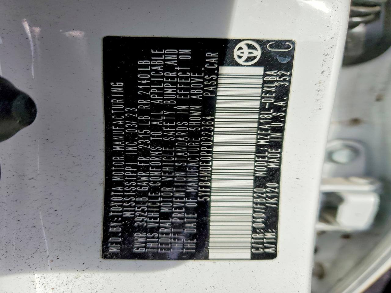 2023 TOYOTA COROLLA