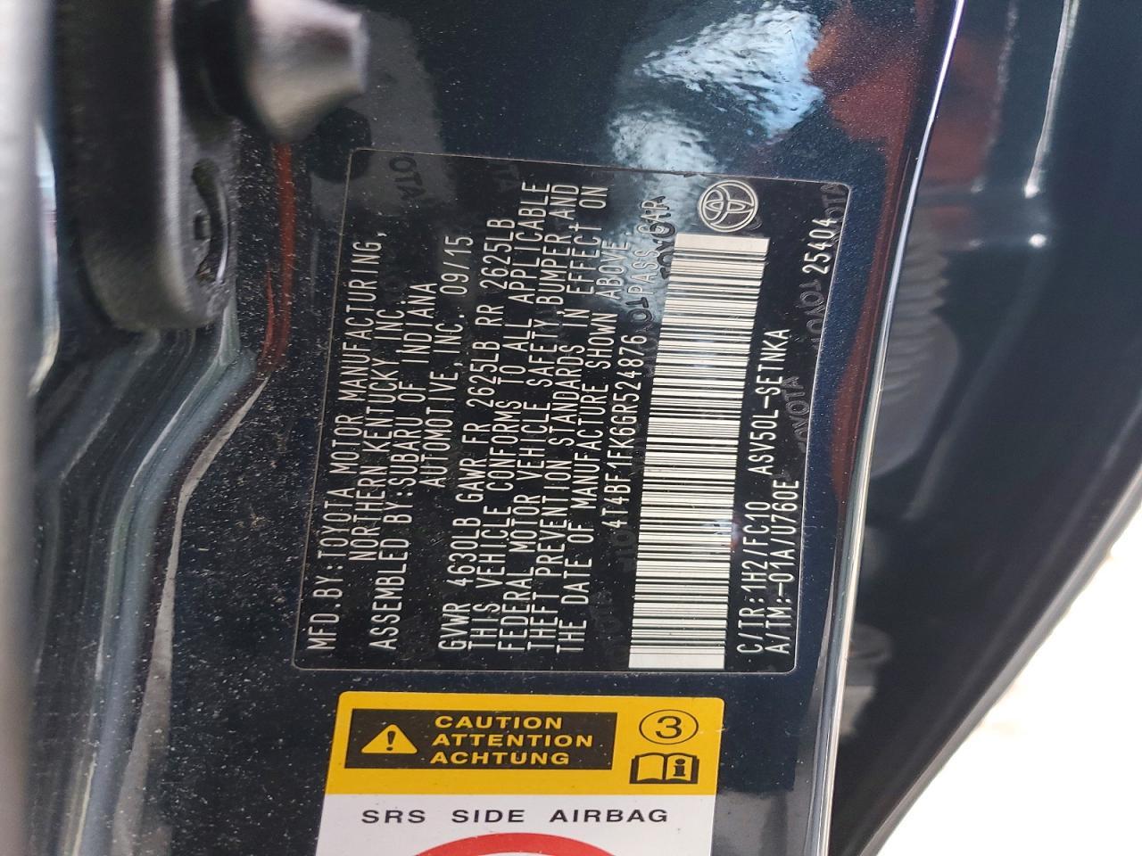 2016 TOYOTA CAMRY