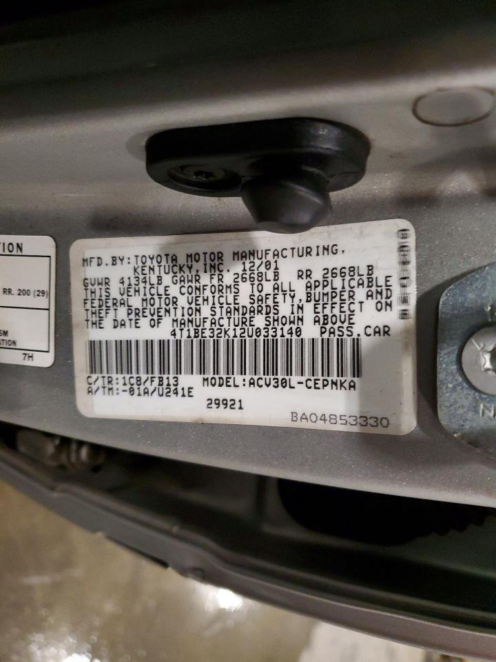 2002 TOYOTA CAMRY