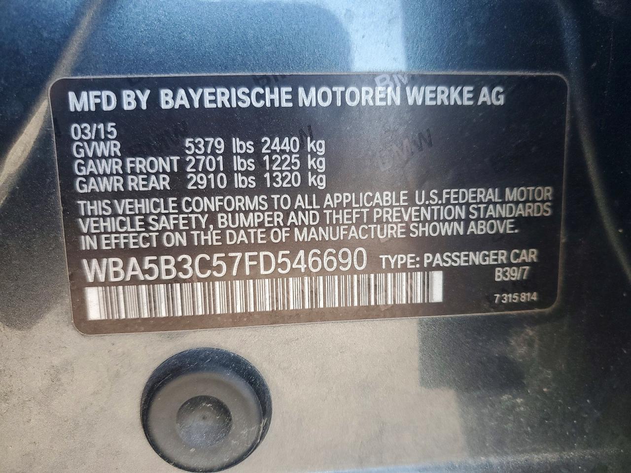 2015 BMW 5 series