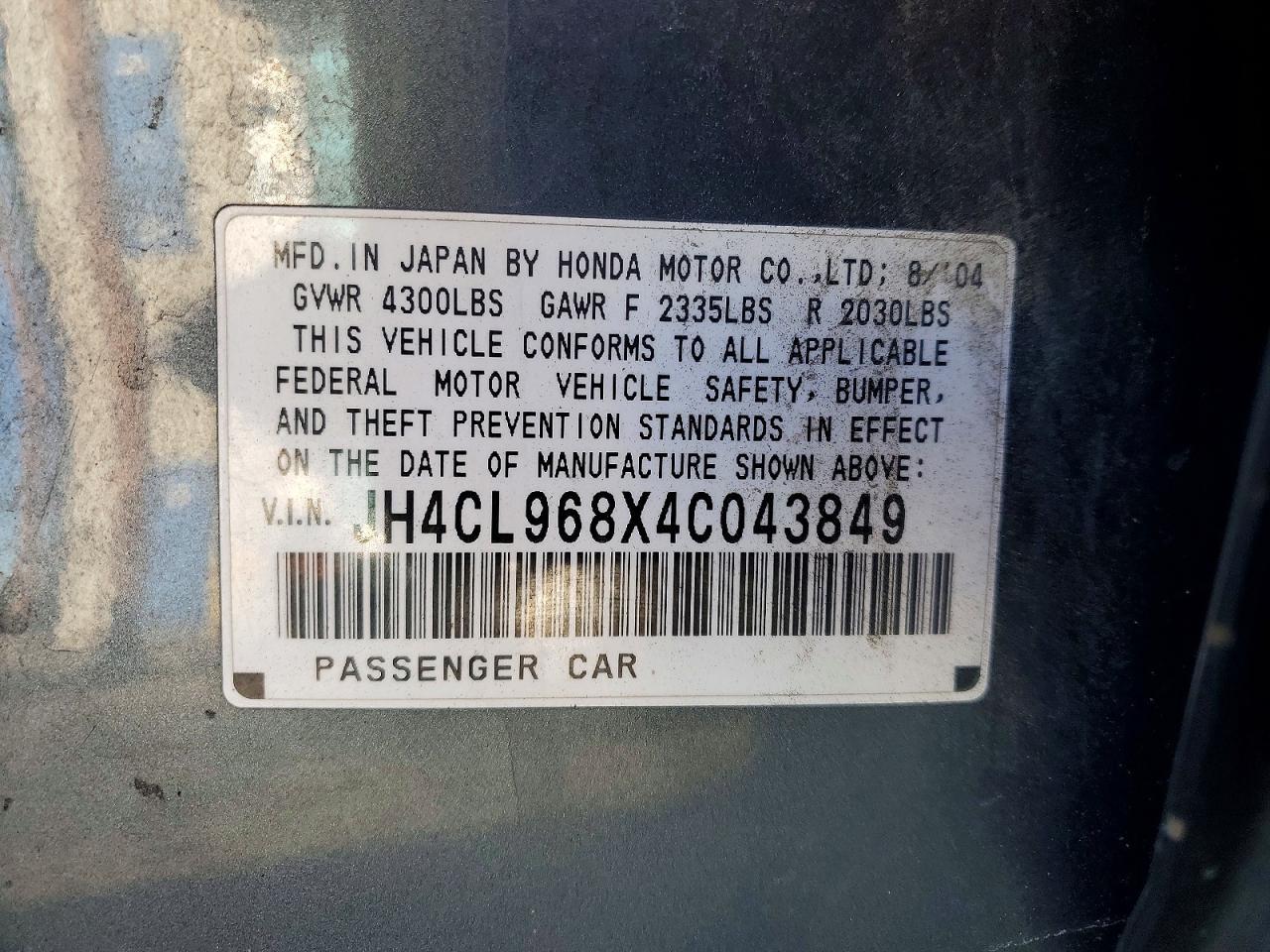 2004 ACURA TSX