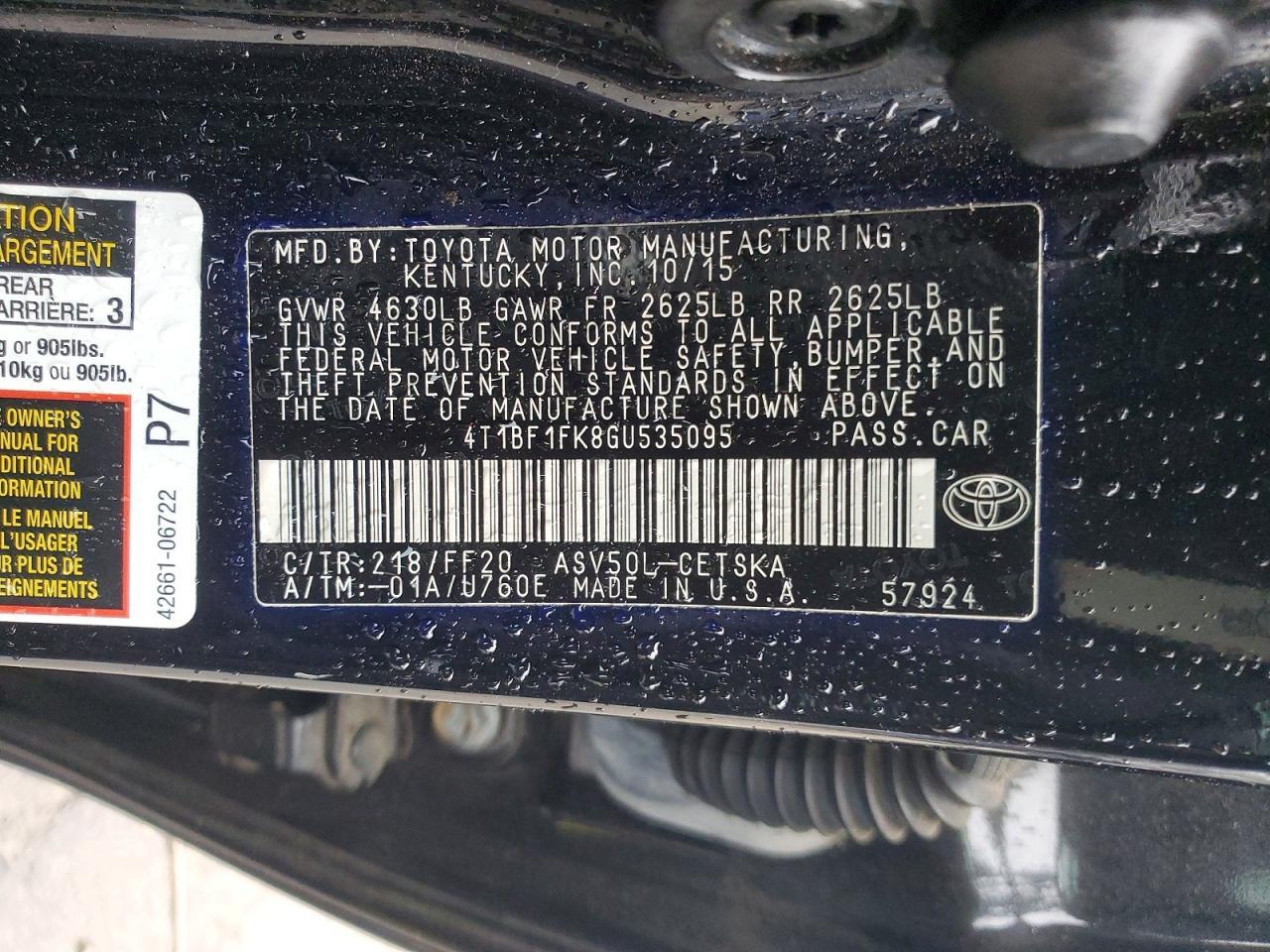 2016 TOYOTA CAMRY