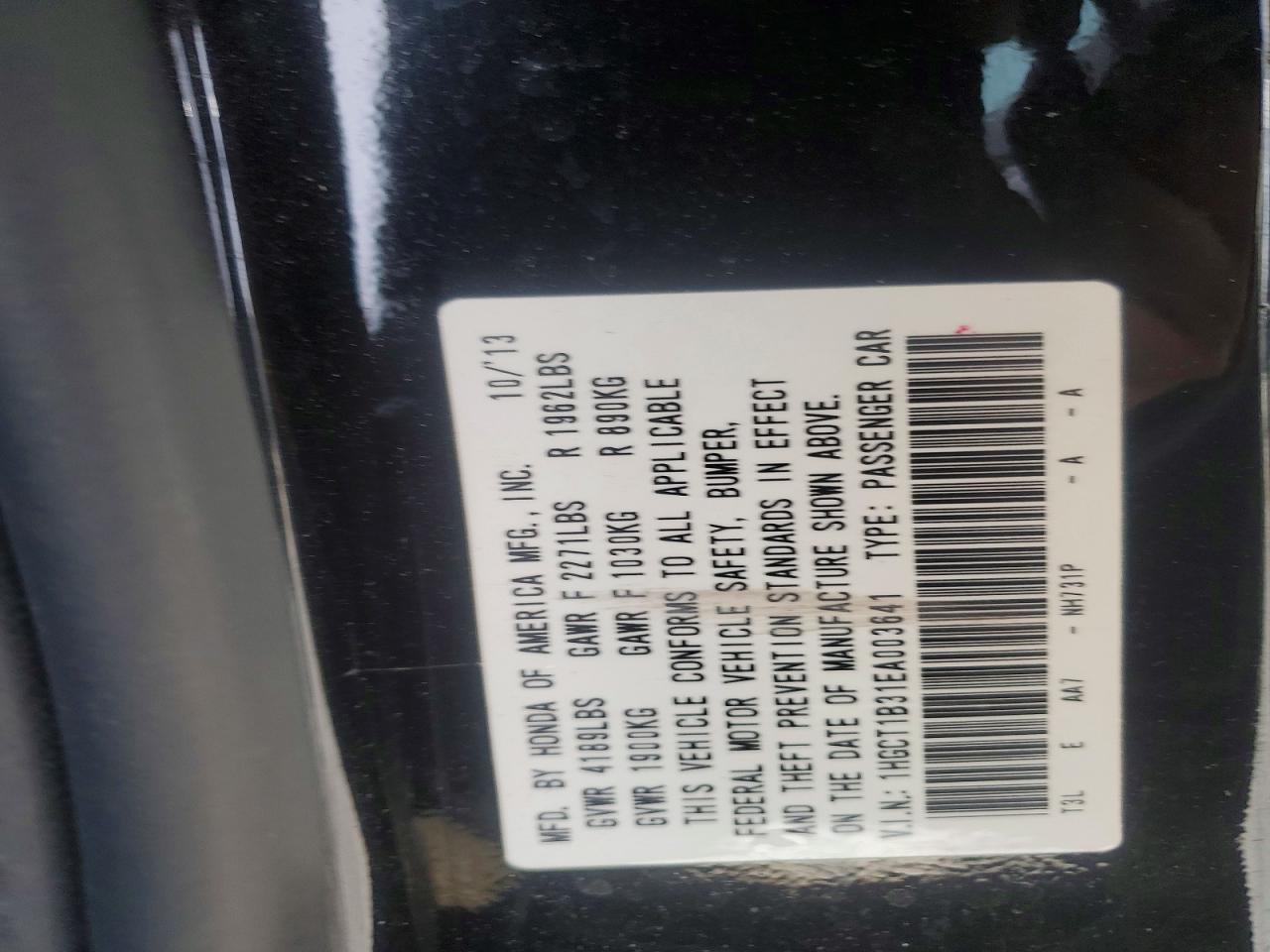 2014 HONDA ACCORD