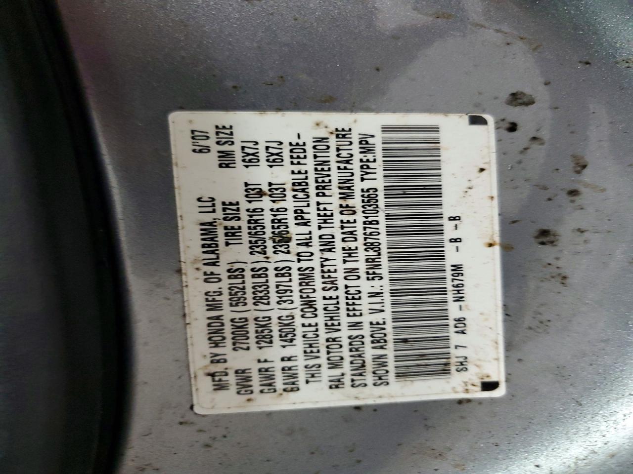 2007 HONDA ODYSSEY