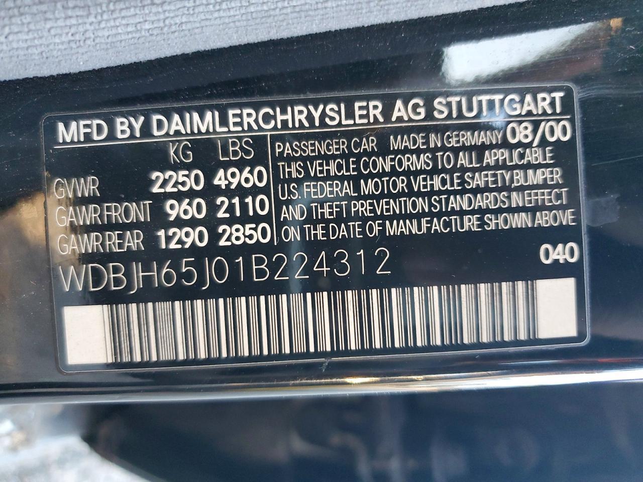 2001 MERCEDES-BENZ E-Class