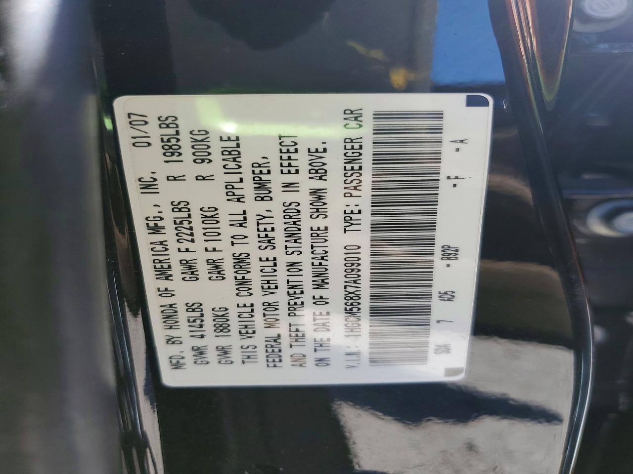 2007 HONDA ACCORD