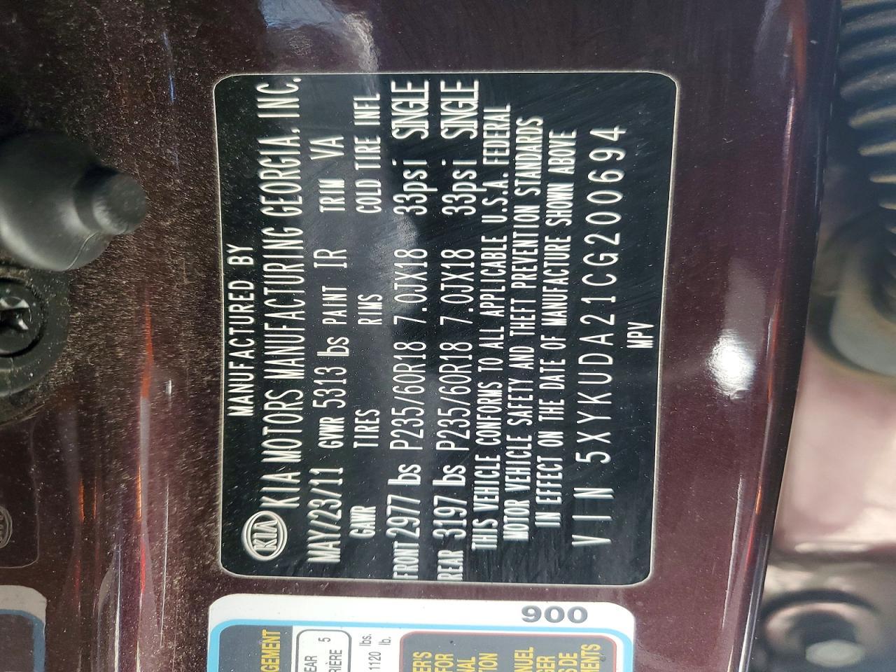 2012 KIA SORENTO