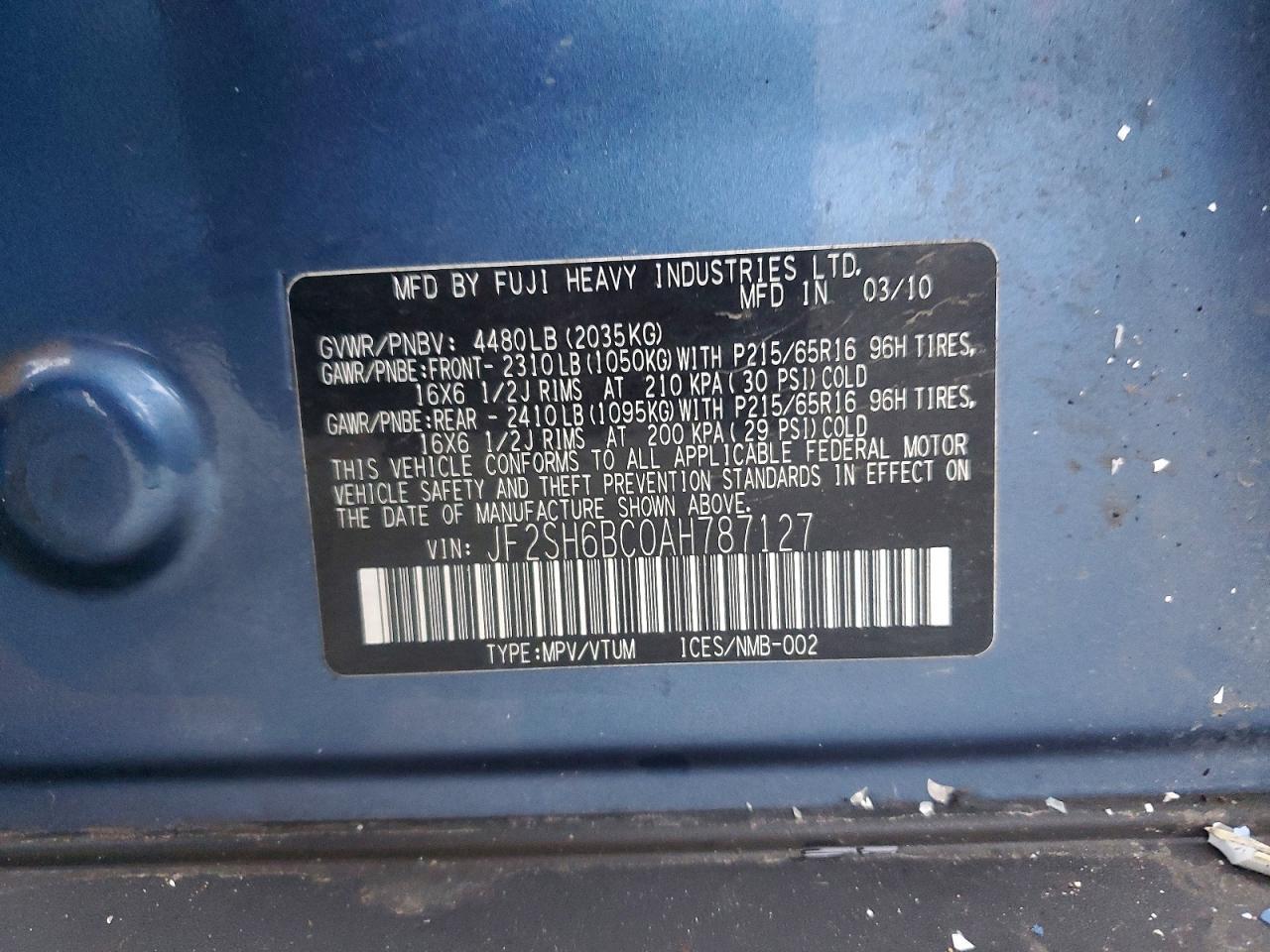 2010 SUBARU FORESTER