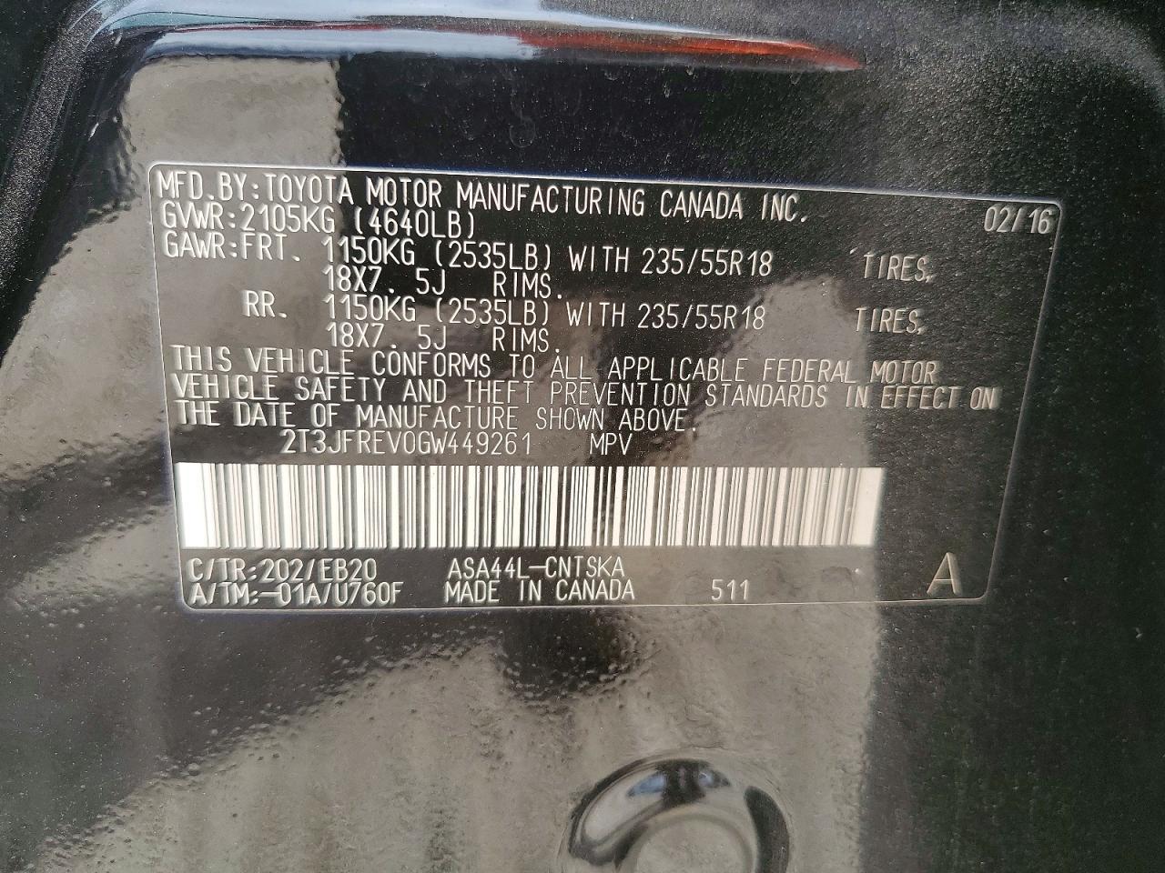 2016 TOYOTA RAV4