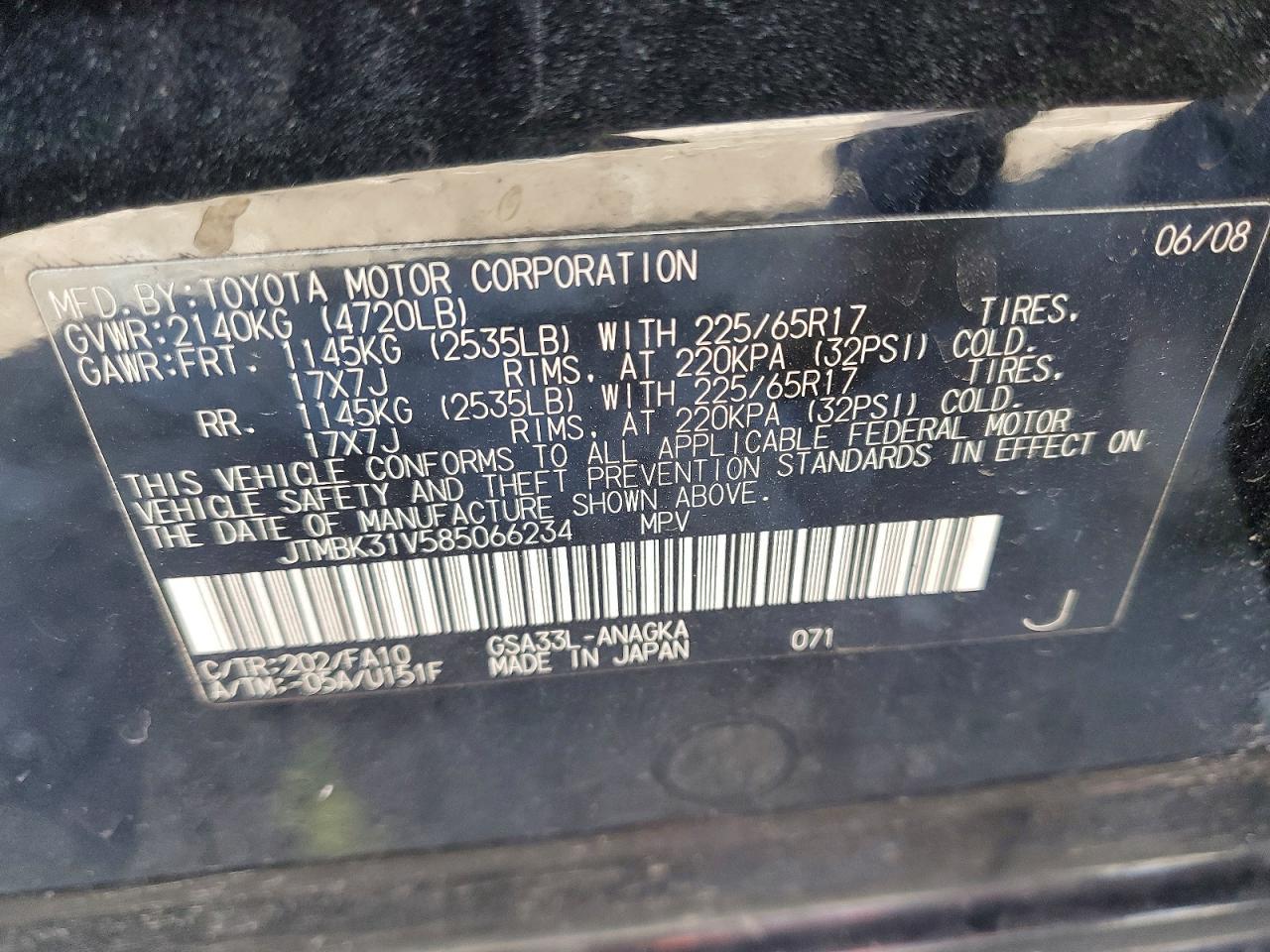 2008 TOYOTA RAV4