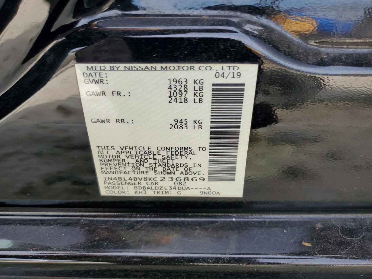 2019 NISSAN ALTIMA