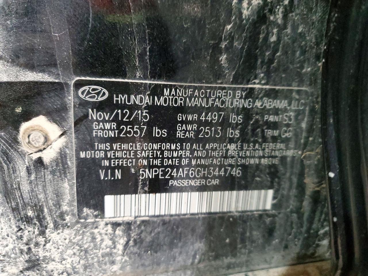 2016 HYUNDAI SONATA