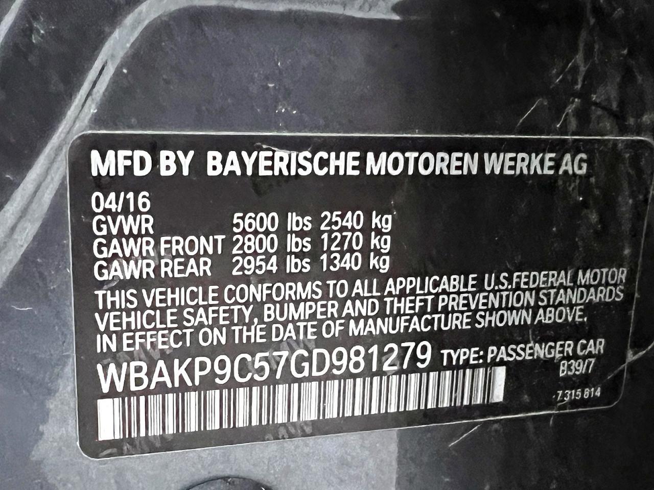 2016 BMW 5 series