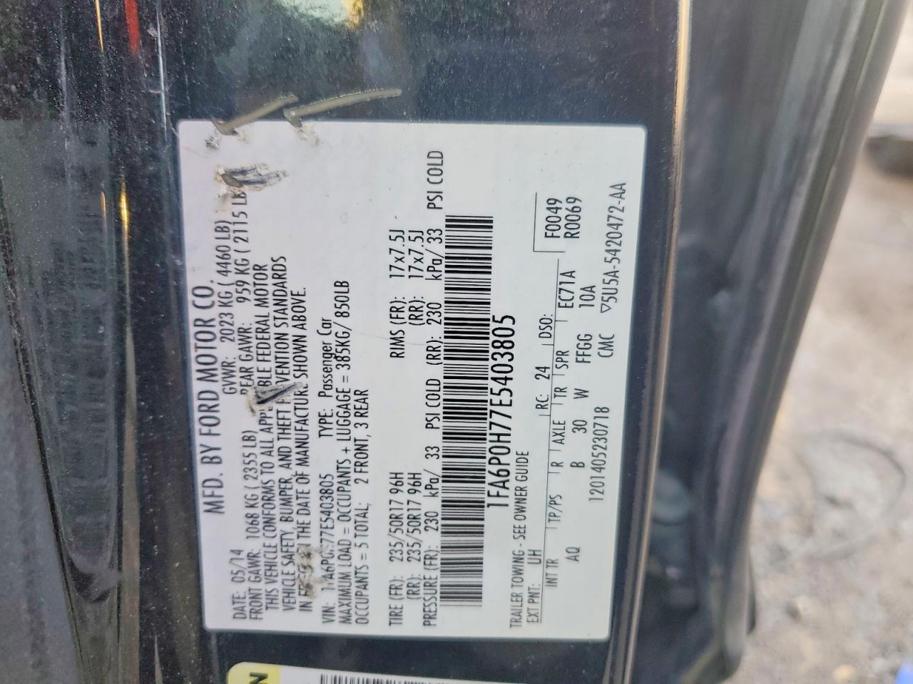 2014 FORD FUSION