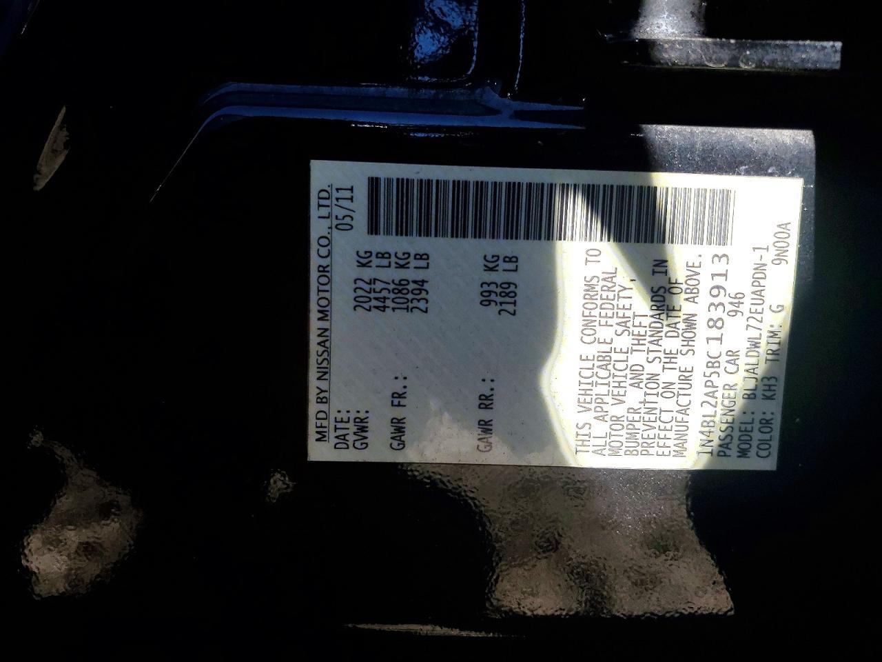 2011 NISSAN ALTIMA